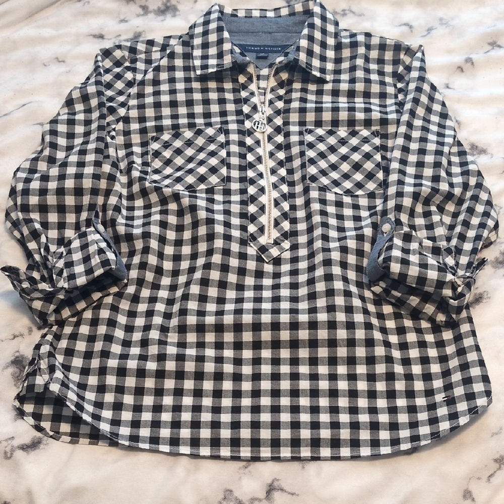 Tommy Hilfiger Black and White Gingham Shirt